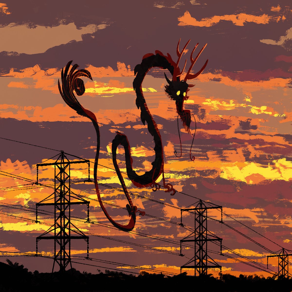 Perched (still using dragons as an excuse to practice some landscapes, man-made structures etc.)