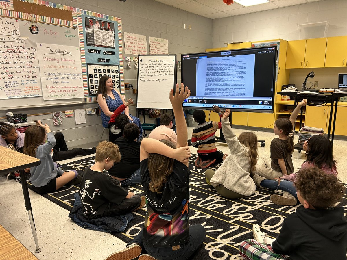 Ms. Bright’s class is gearing up for MAP testing as they review how to include details from 2 passages in essay writing to support their stance! <a href="/McGregor_SPS/">McGregor Elementary</a>