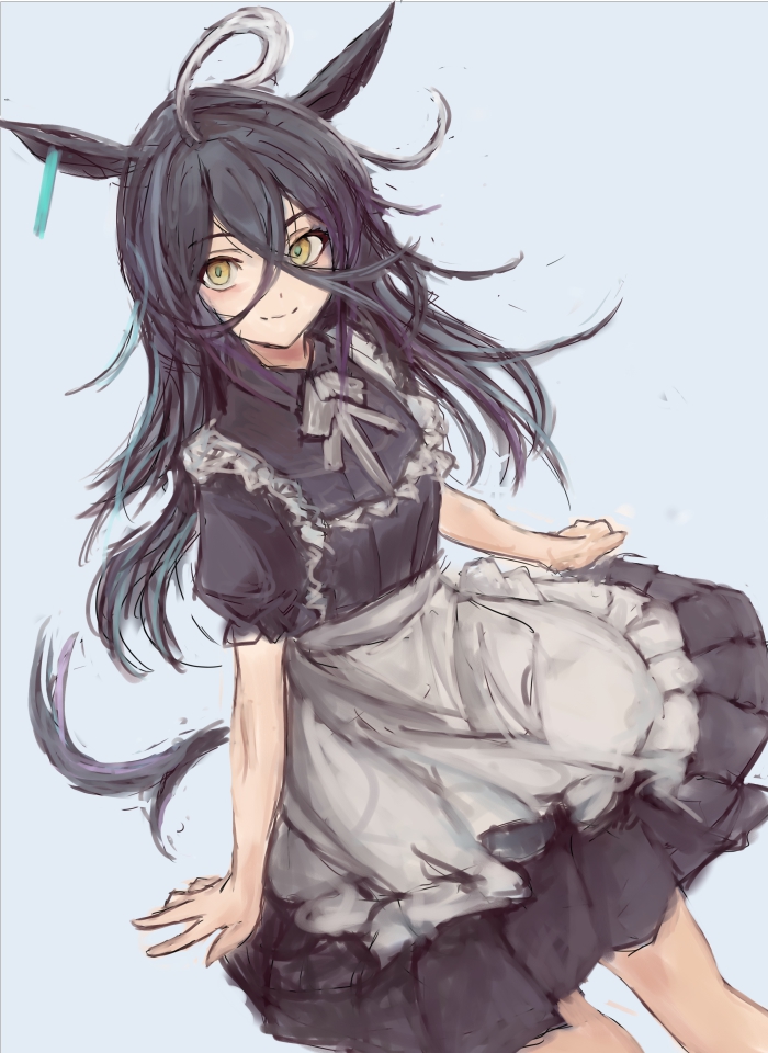 マンハッタンカフェ(ウマ娘) 「#これを見た人はメイドをTLに放流しようメイドカフェ 」|柳のイラスト