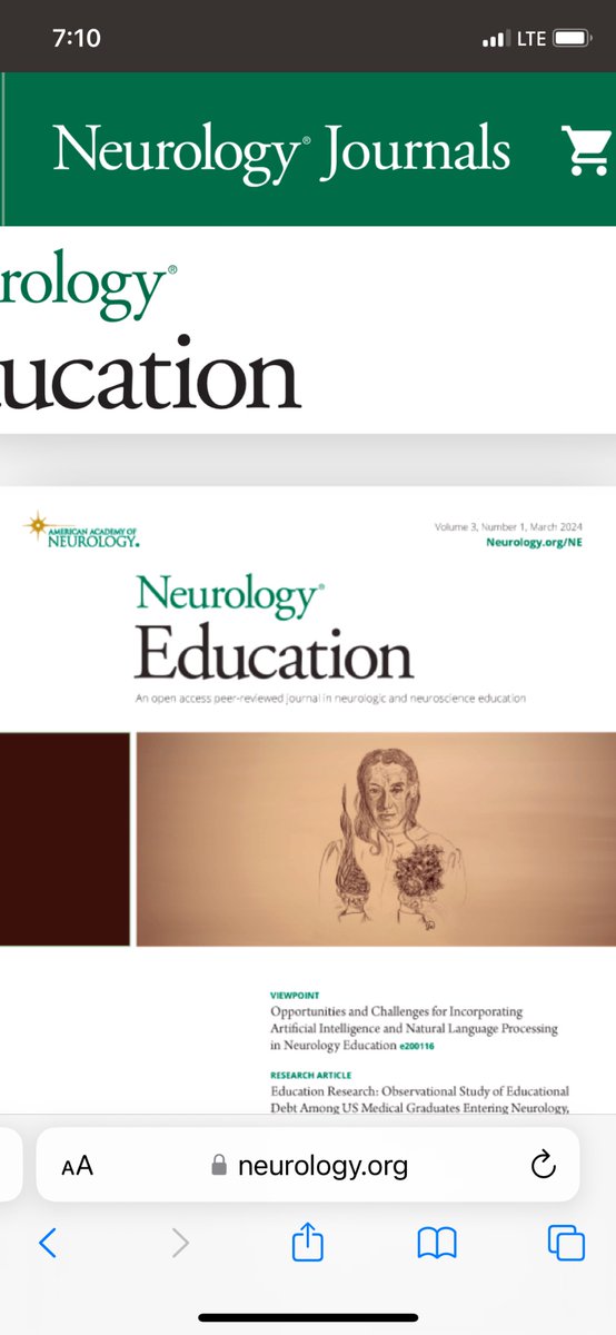 Excited my drawing of Auguste D, 1st patient Dr. Alzheimer diagnosed w/ his eponymous disease, graces the cover of Neurology:Education @GreenJournal #AANAM @VUMCneurology @VUmedicine #medicalhumanities #MedEd #art #dementia She’s holding a plaque & tangle, hallmarks of diagnosis