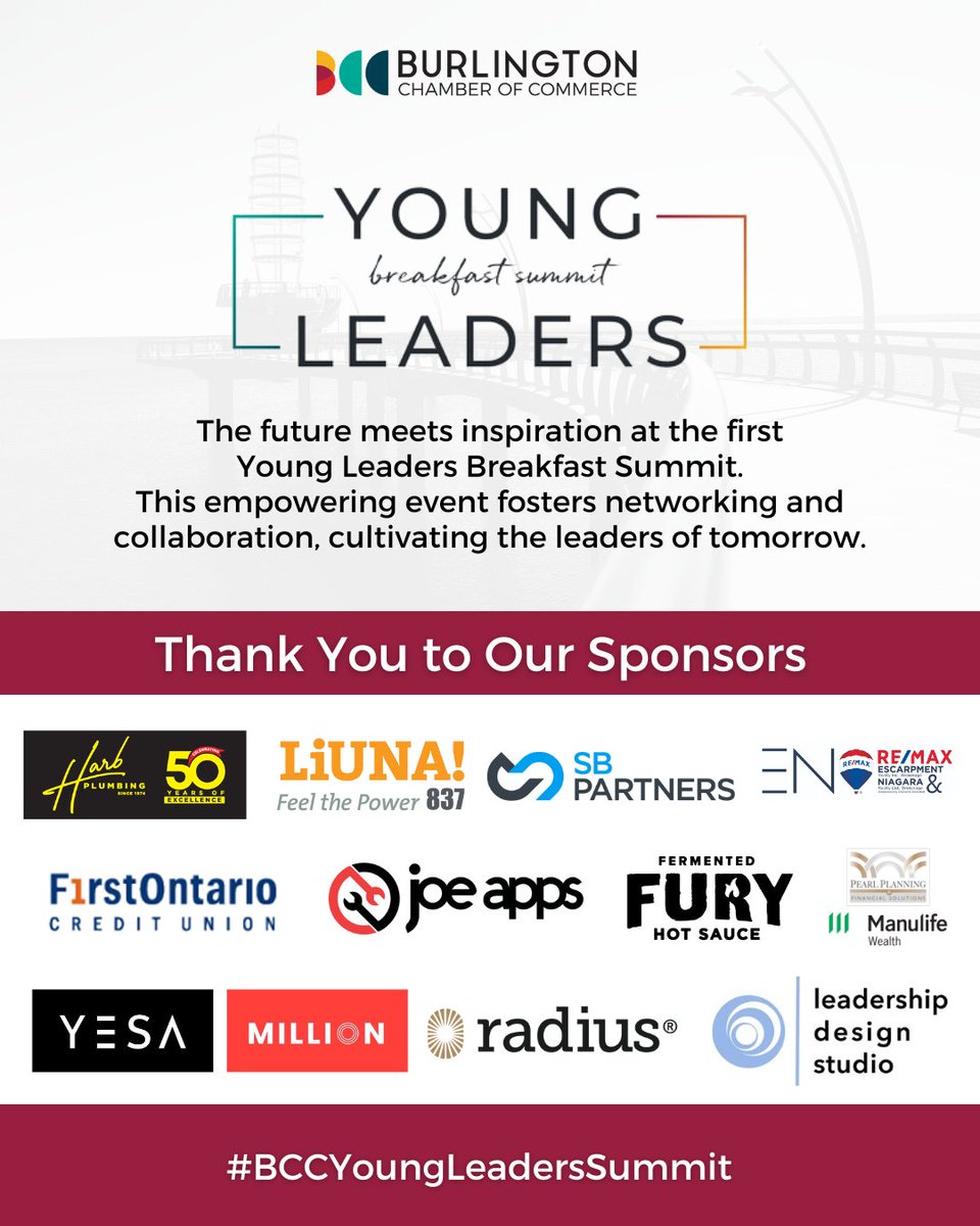 This morning, we are hosting the first ever #BurlingtonCofC Young Leaders Breakfast Summit. This important event cultivating the leaders of tomorrow would not be possible without the contributions of our sponsors. #BCCYoungLeadersSummit #YoungLeaders #YoungEntrepreneurs