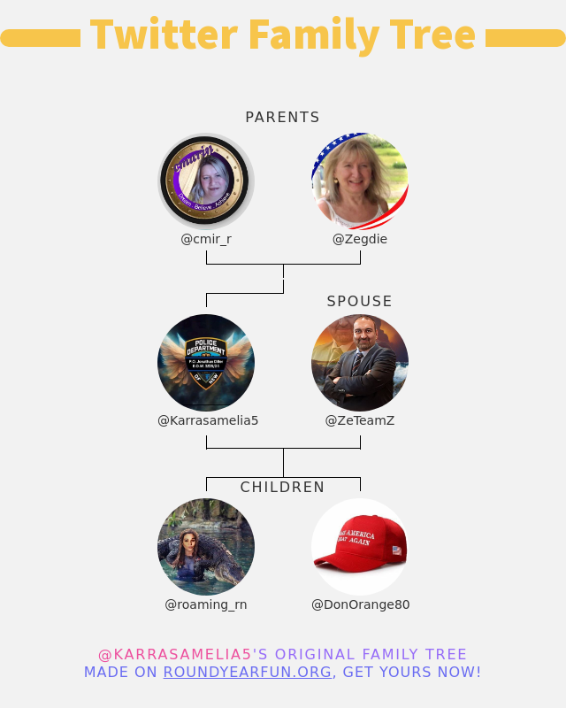 👨‍👩‍👧‍👦 My Twitter Family: 👫 Parents: @cmir_r @Zegdie 👰 Spouse: @ZeTeamZ 👶 Children: @roaming_rn @DonOrange80 ➡️ infinitytweet.me/family-tree