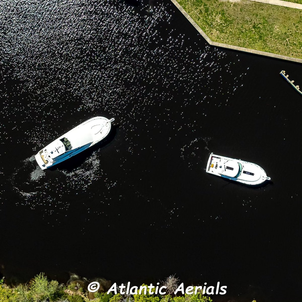 Top Down Tuesday #topdown #drone #aerial #photography #drones #boats #boating @DJIGlobal on the Intercoastal Waterway at the Great Bridge Locks in Chesapeake Virginia