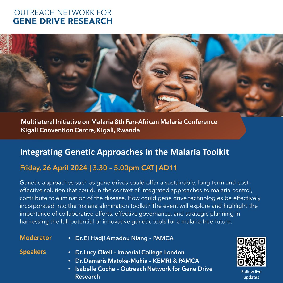Coming to Kigali for #MIM2024? Don’t miss our panel session on Friday April 26, 3:30-5:00 PM CAT. Speakers will explore how #genedrive technologies could be integrated into #malaria control strategies and the role of different stakeholders in achieving this. ⬇️…