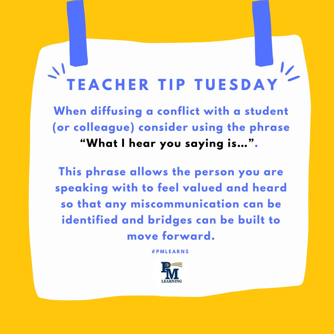 A small phrase that has such a big impact! #teachertiptuesday #pmlearns @pennmanor #edchat