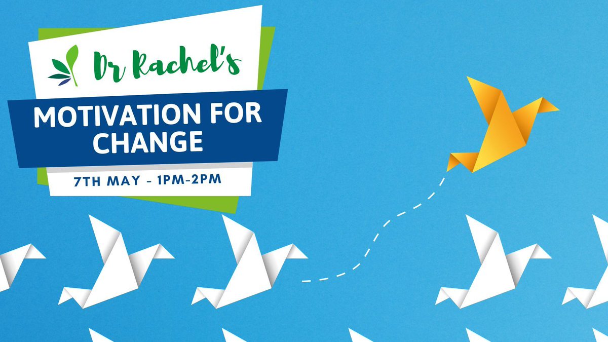 Motivation for Change with Dr Rachel is back on the 7th May! Dr Rachel will talk about how the brain is wired and why we sometimes find it hard to embrace change. The online session will run 1pm-2pm, sign up here buff.ly/47eEGO0