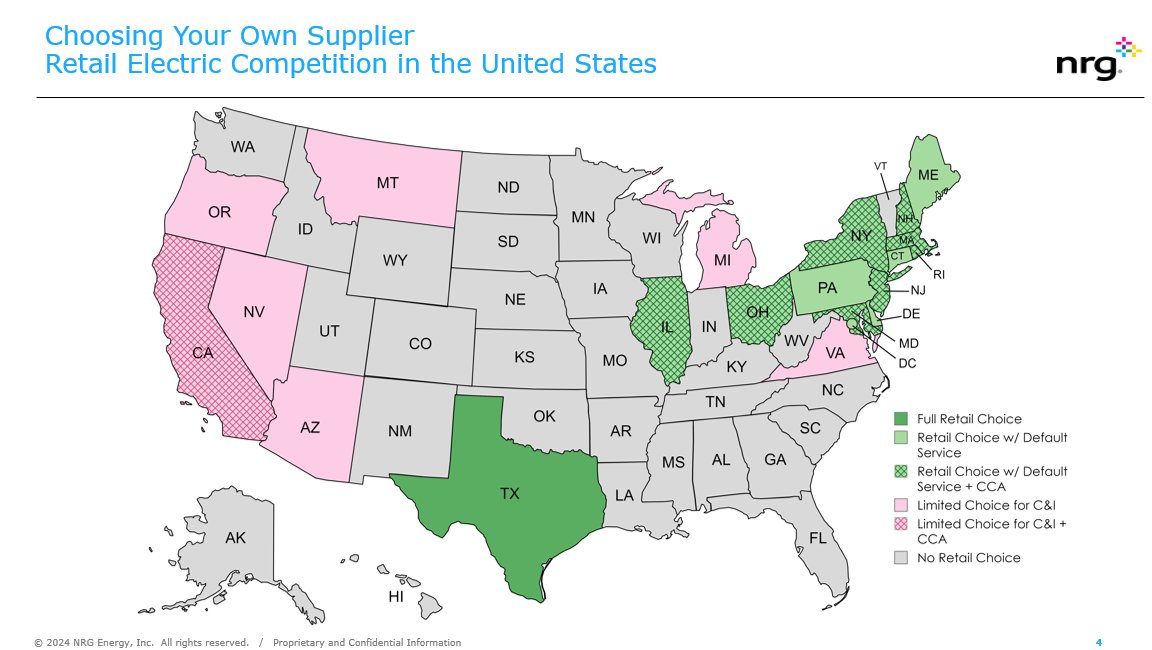 TKavulla's tweet photo. A more accurate depiction of one's ability to choose one's own electricity supplier, which we @nrgenergy put together --> https://t.co/JE2MBmnyvj