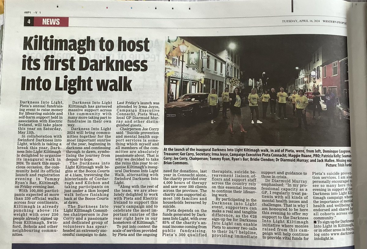 Read ALL about Darkness Into Light Kiltimagh - Page 4 Today’s Western People 16/04/24
