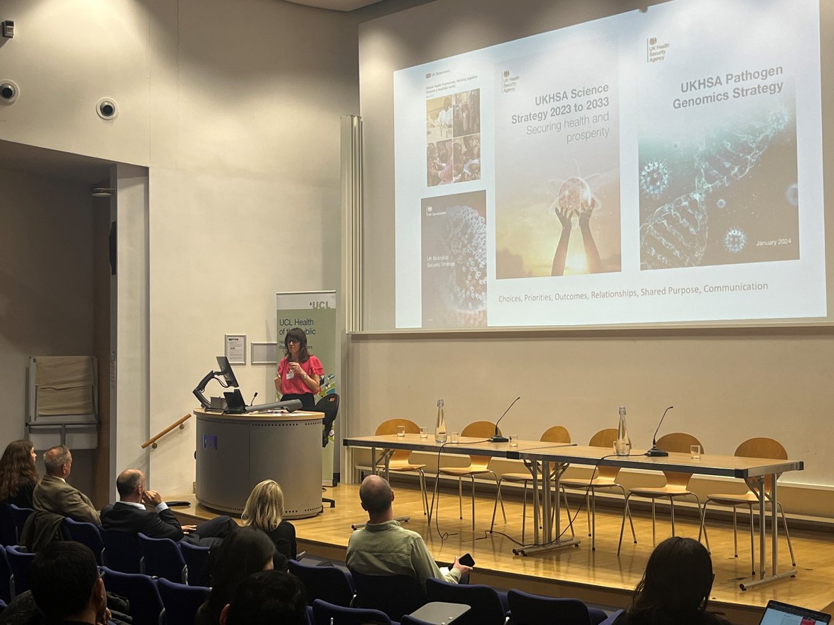 Professor Susan Hopkins (@SMHopkins), Chief Medical Advisor at the @UKHSA, talks about research priorities to reduce the impact of infectious diseases, at the @UCLHealthPublic Annual Symposium.