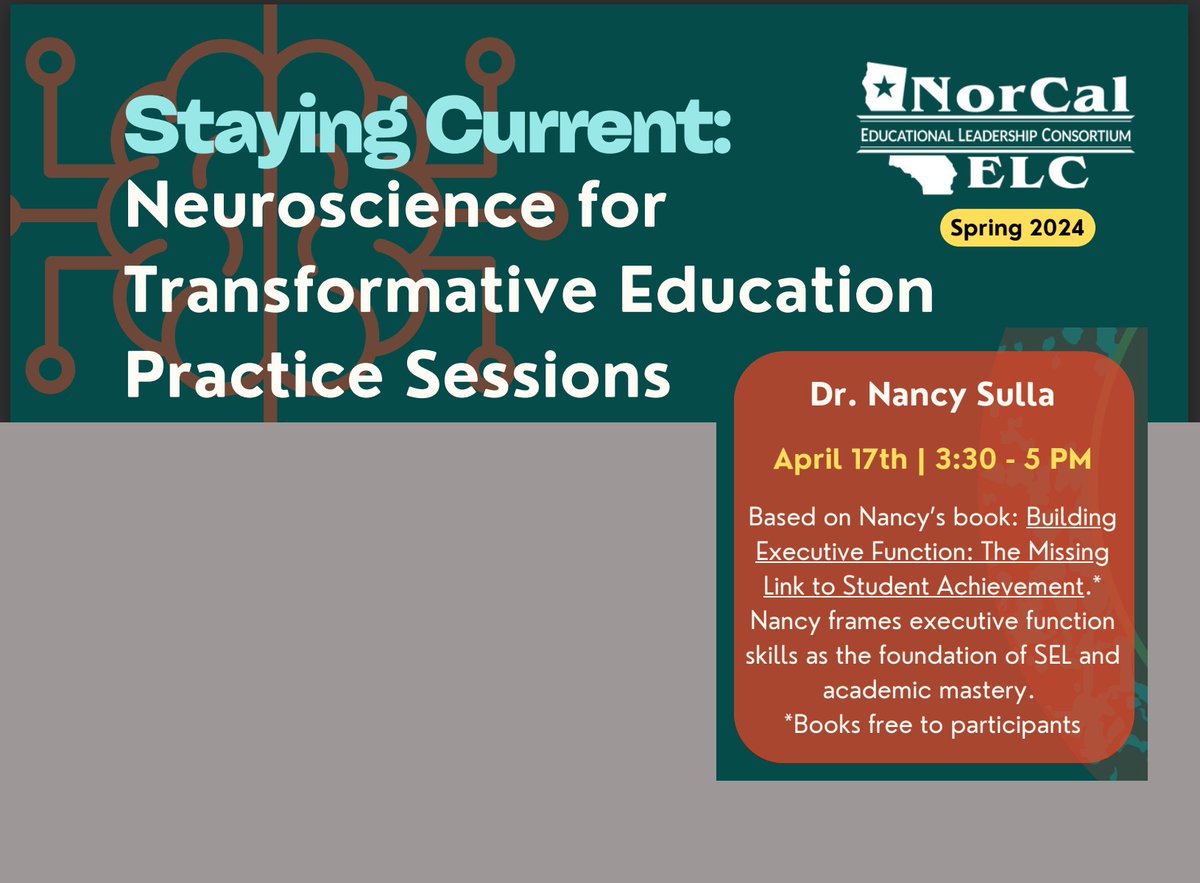 Looking forward to my virtual trip to northern CA to speak on a fav topic of mine -- executive function! (2nd edition of my book is on the way!) @IDECorp
