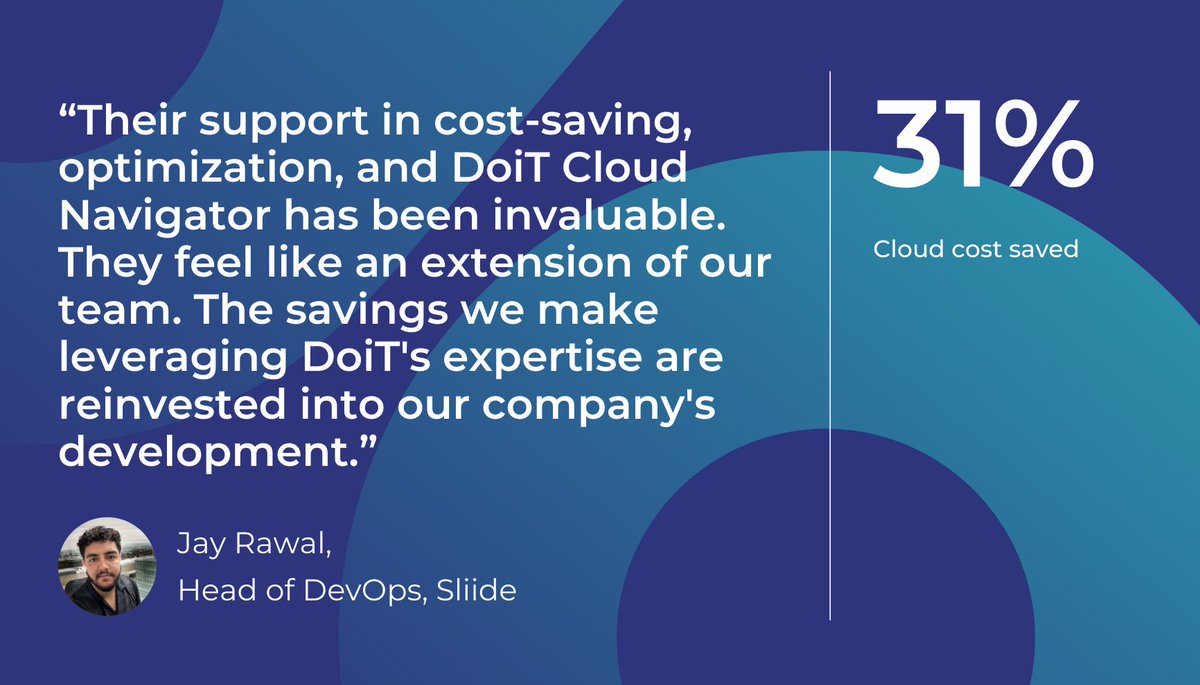 🎉 'Their support in cost-saving, #optimization, and DoiT Cloud Navigator has been invaluable. They feel like an extension of our team. @doitint helps us focus on innovation while they support us on cloud management and our #FinOps journey.' Jay Rawal, Head of DevOps, Sliide