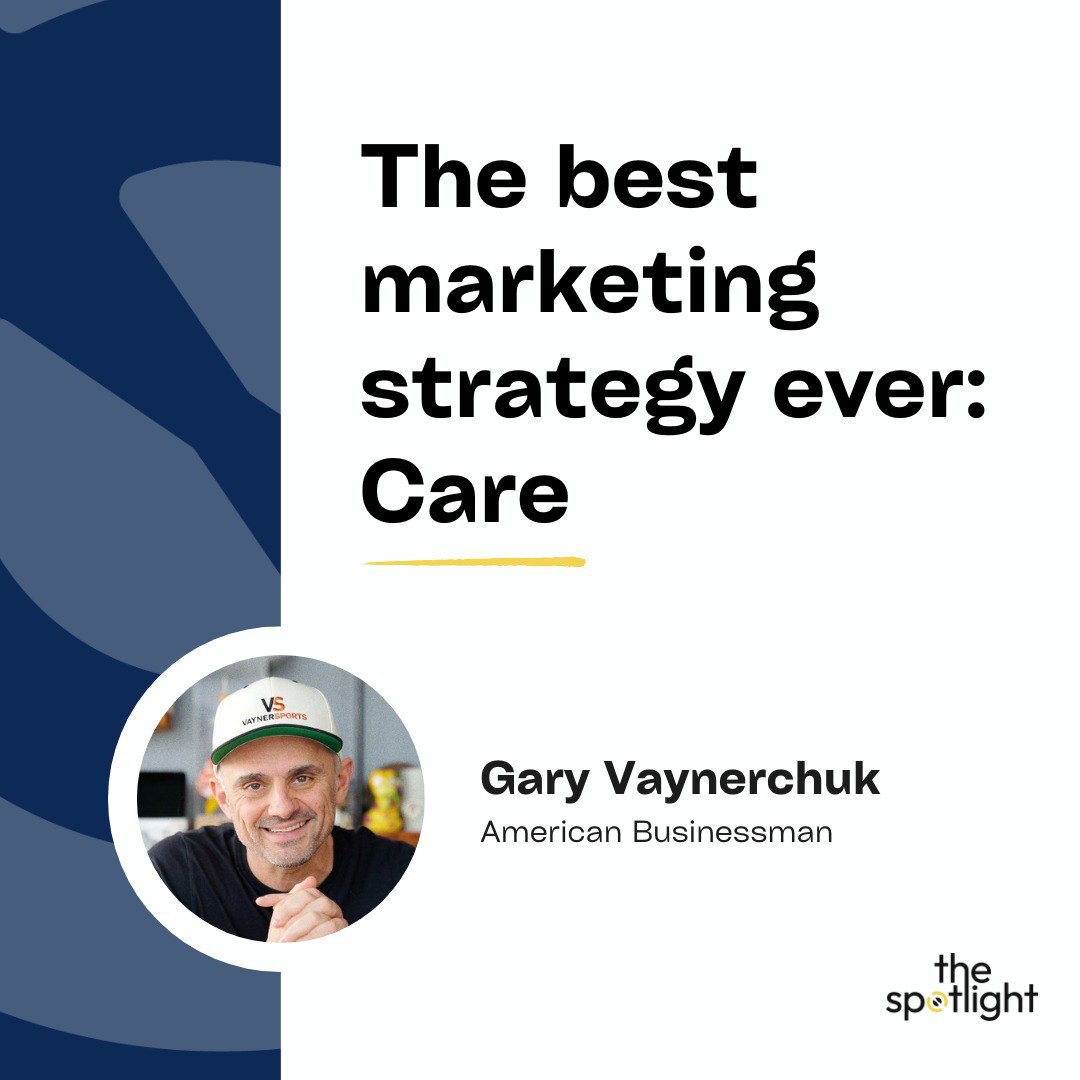 We stumbled on this fantastic quote from @garyvee that really hits home — caring for and connecting with your customers can work wonders in navigating unpredictable markets. Haven't checked out our latest episode yet? Listen here: spoti.fi/4aPzBgN