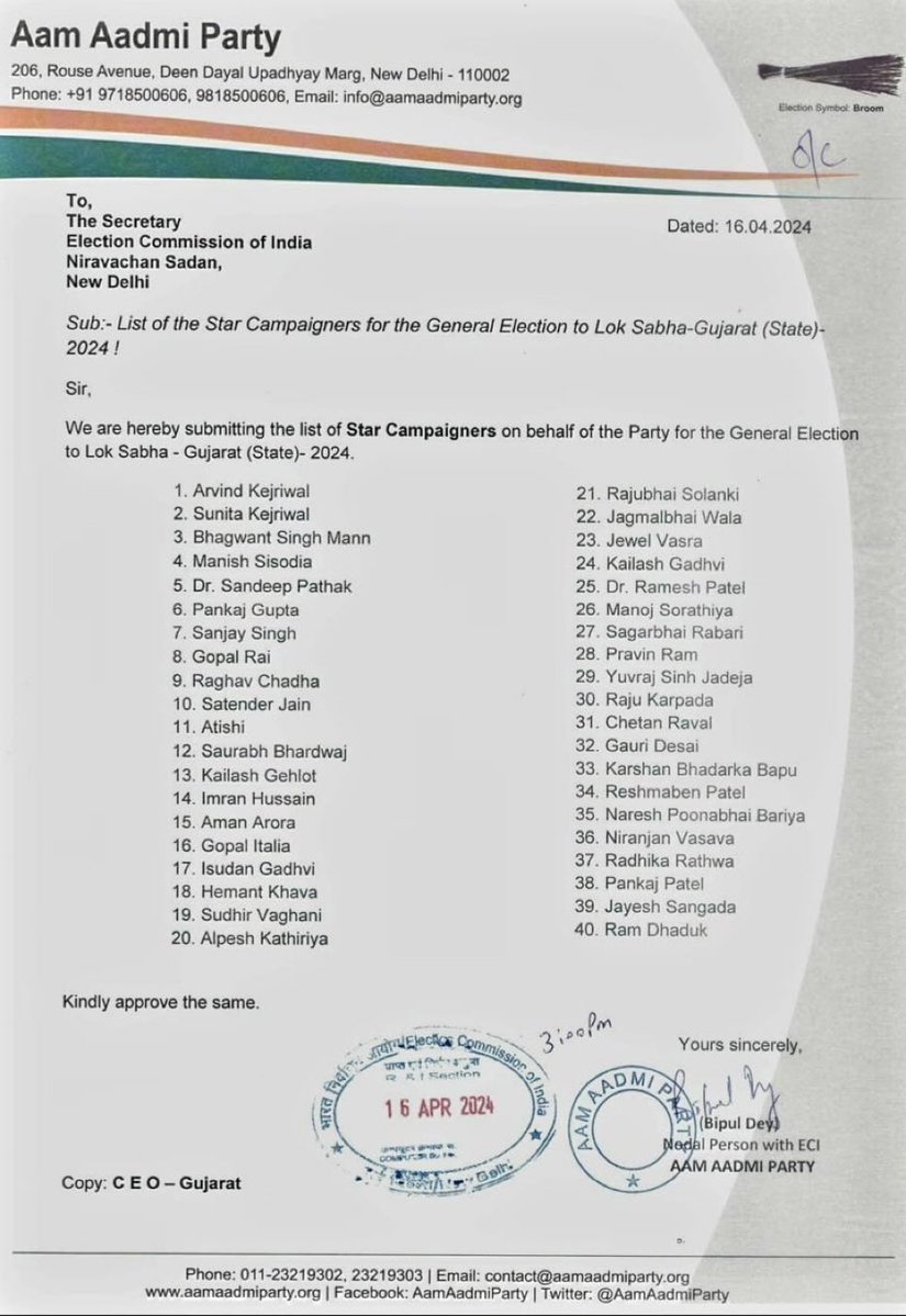AAP's Star campaigners list features Sunita Kejriwal's name right after Arvind Kejriwal's &amp; before Punjab CM Bhagwant Mann's name.

Meanwhile Sanjay Singh's name falls on no. 7 &amp; Atishi's on 11.

Who knew Sunita Kejriwal will become a star?
#SunitaKejriwal
#LokasabhaElection2024