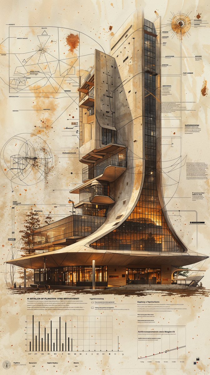 WorldEverett's tweet image. ⚡️Midjourney architecture #PromptShare 

This power prompt is keep on giving, and it&apos;s spectacular for architecture! 

Prompt: 
A page from a modern magazine about architecture with a lot of text, lines pointing to parts of the building, detailed architecture, lots of details,…