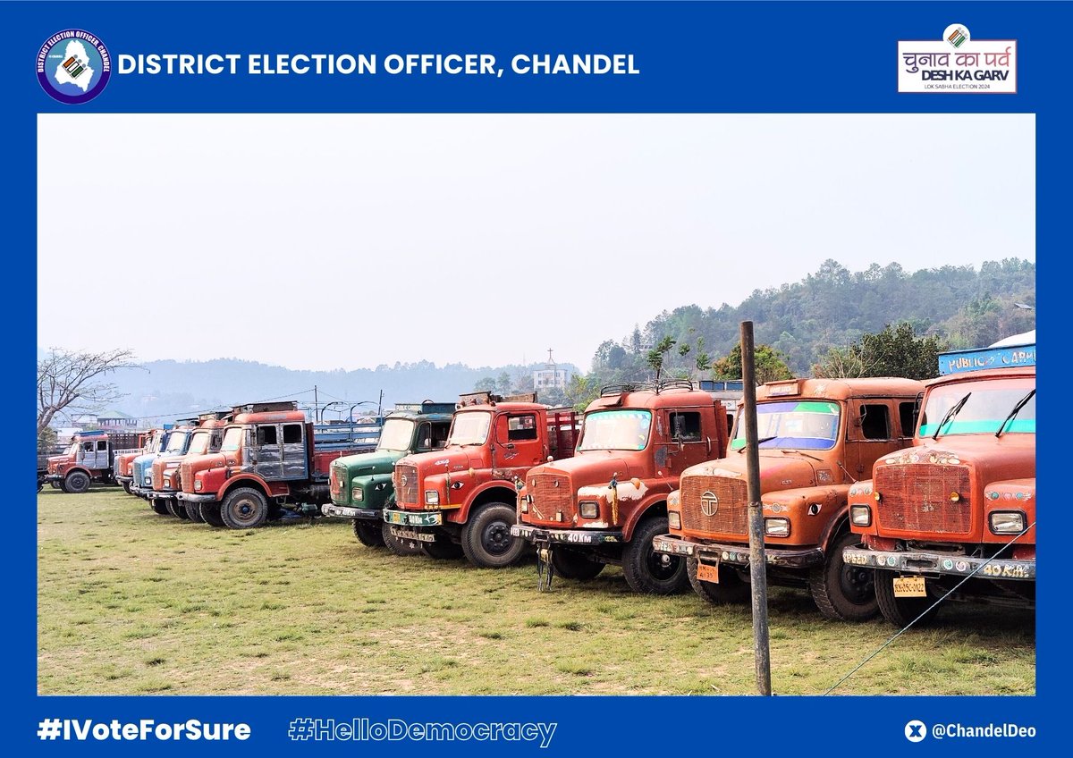 ChandelDeo's tweet photo. DEO Chandel inspects the preparation of the Dispersal Ground, ensuring every detail is in place for a seamless execution.
@CeoManipur  @SpokespersonECI @ECISVEEP 
#IVoteForSure
#LokSabhaElection2024 https://t.co/XcsdafS2ut