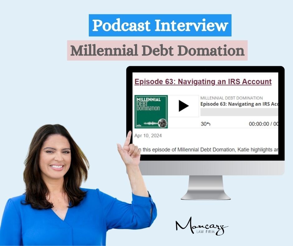 📢 Today we want to invite you to listen to the interview in which Claudia participated in the 🎙 Podcast 'Millennial Debt Domation'
We appreciate 🙏 the invitationof @navicoresolutions and we hope you like all the tax tips we talked about
#PodcastInterview #IRSAccount #TaxTips