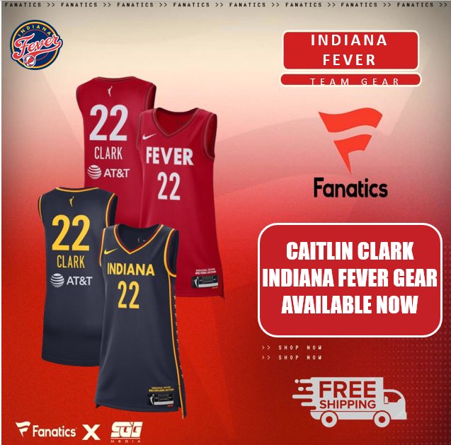 CAITLIN CLARK INDIANA FEVER GEAR AVAILABLE NOW, @Fanatics 🏆 FEVER FANS‼️Be the first to get your Caitlin Clark Indiana Fever gear. Order today and receive FREE SHIPPING using this PROMK LINK: fanatics.93n6tx.net/CLARKFEVER📈 HURRY! SUPPLIES GOING FAST!🤝