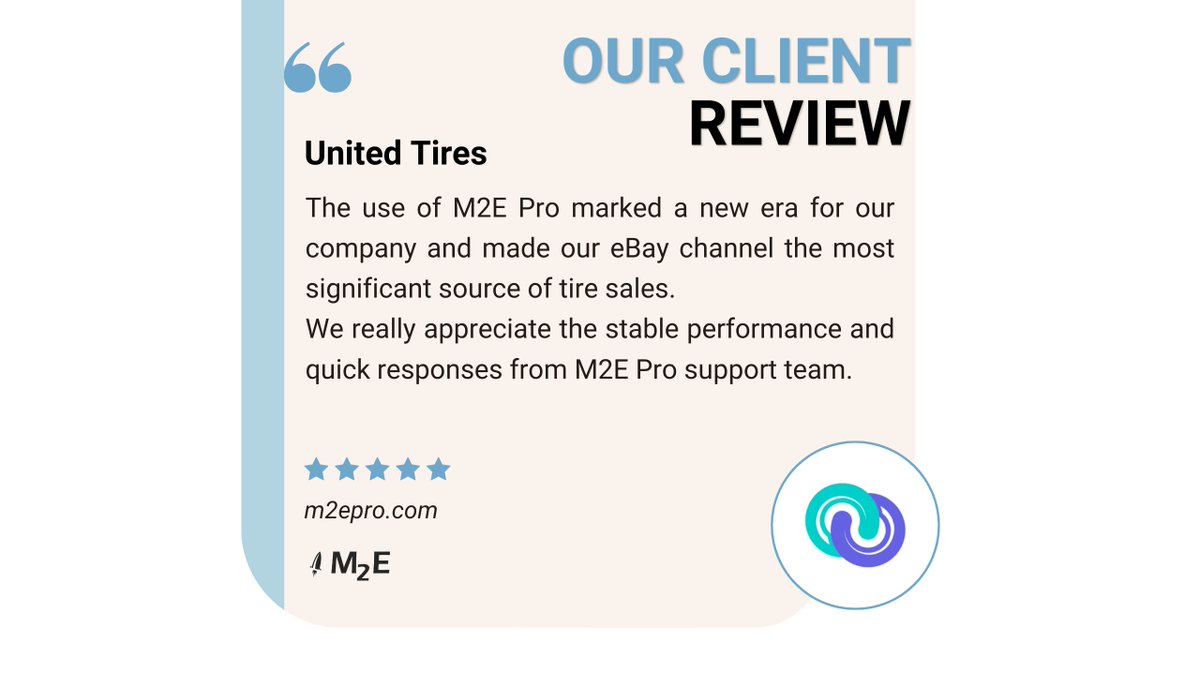A Success Story in Tire Sales on eBay 🌟🛞

A representative of United Tires (#Utires), a leading tire shop in the US, shared their experience of using M2E Pro for successful tire sales on eBay 💭

#m2e #m2epro #ebay #ecommerce #onlinesales