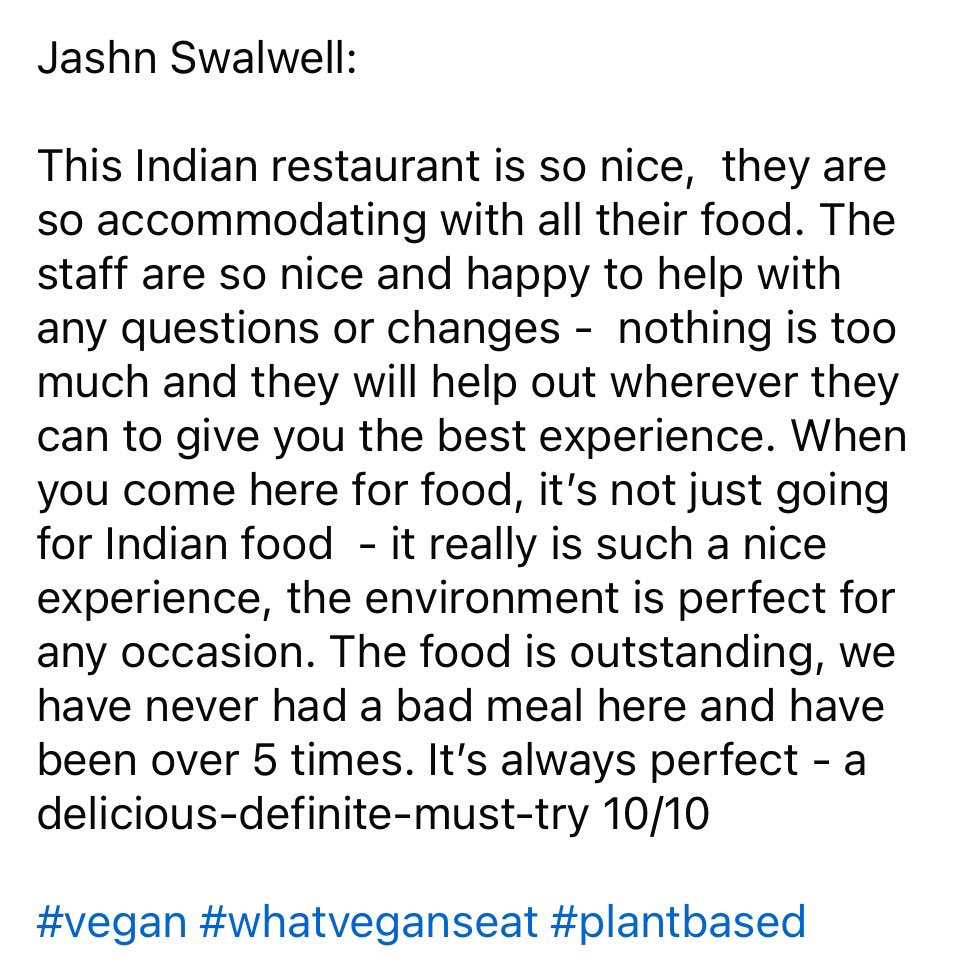 Welcome to our resident foodie, Maz's latest review. This time it’s Jashn, in Swalwell. (Review in final pic) 

#vegan #whatveganseat #plantbased