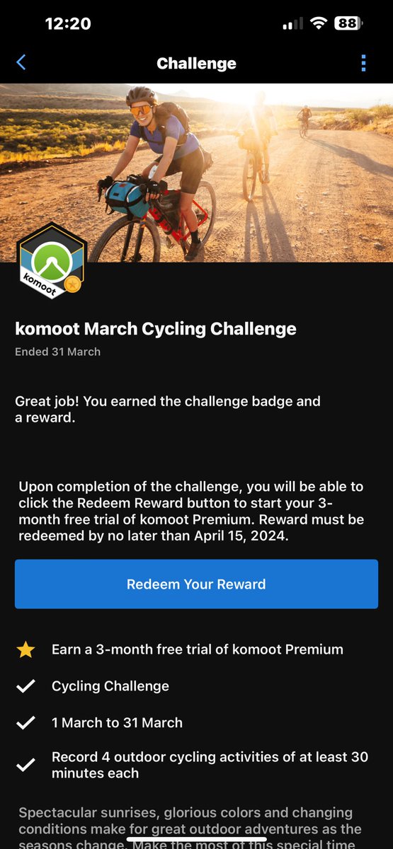 Unfortunately 🤦🏽‍♀️, I misread 🙈 this as 18th April and missed my free trail of Komoot premium. Any chance the code can be made available please, it would be much appreciated 😘 @GarminUK @komoot