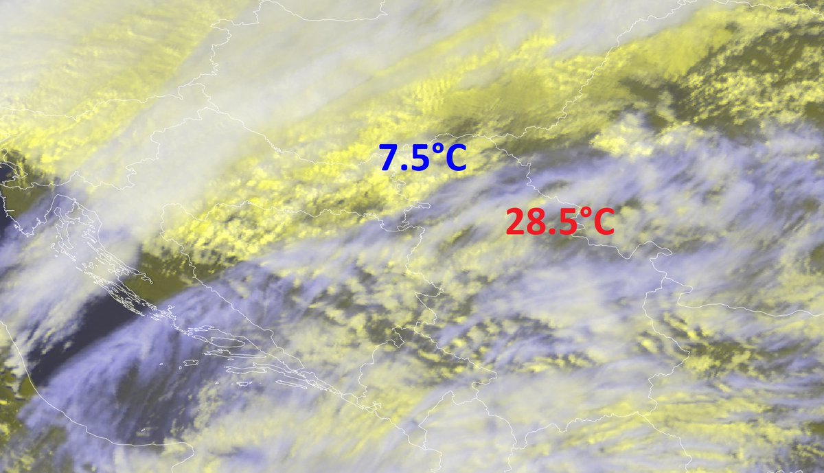 Significant temperature difference over northern Serbia at the moment, at 15:10h Sombor 7.5°C, Banatski Karlovac 28.5°C! Satellite image: EUMETSAT - view.eumetsat.int/productviewer?…