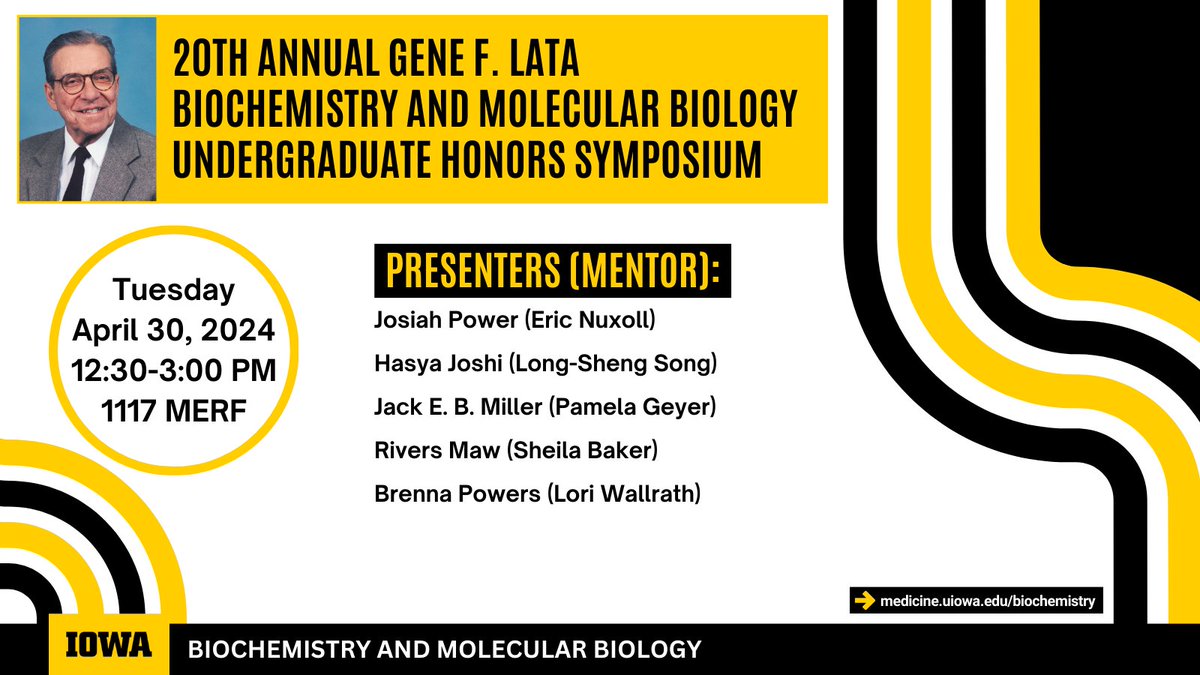 Please join us for the 20th Annual Lata Undergraduate Honors Symposium celebrating the research accomplishments of our undergraduates and congratulating graduating seniors on the final presentations of their research projects. 👏👨‍🎓👩‍🎓