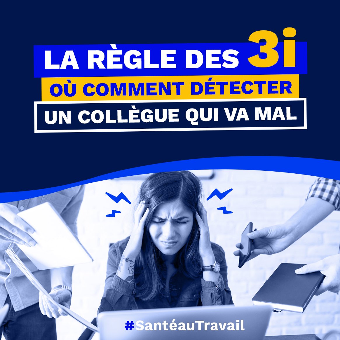 CFTCTransports's tweet photo. 💡 Connaissez-vous la règle des 3 I ?

Elle peut vous permettre de détecter facilement un collègue qui va mal, et d'alerter votre équipe !

#Santé #Travail #Santémentale #Conseils

(Source : The Daily Swile - Adrien Chignard) https://t.co/u68OVwEQbu