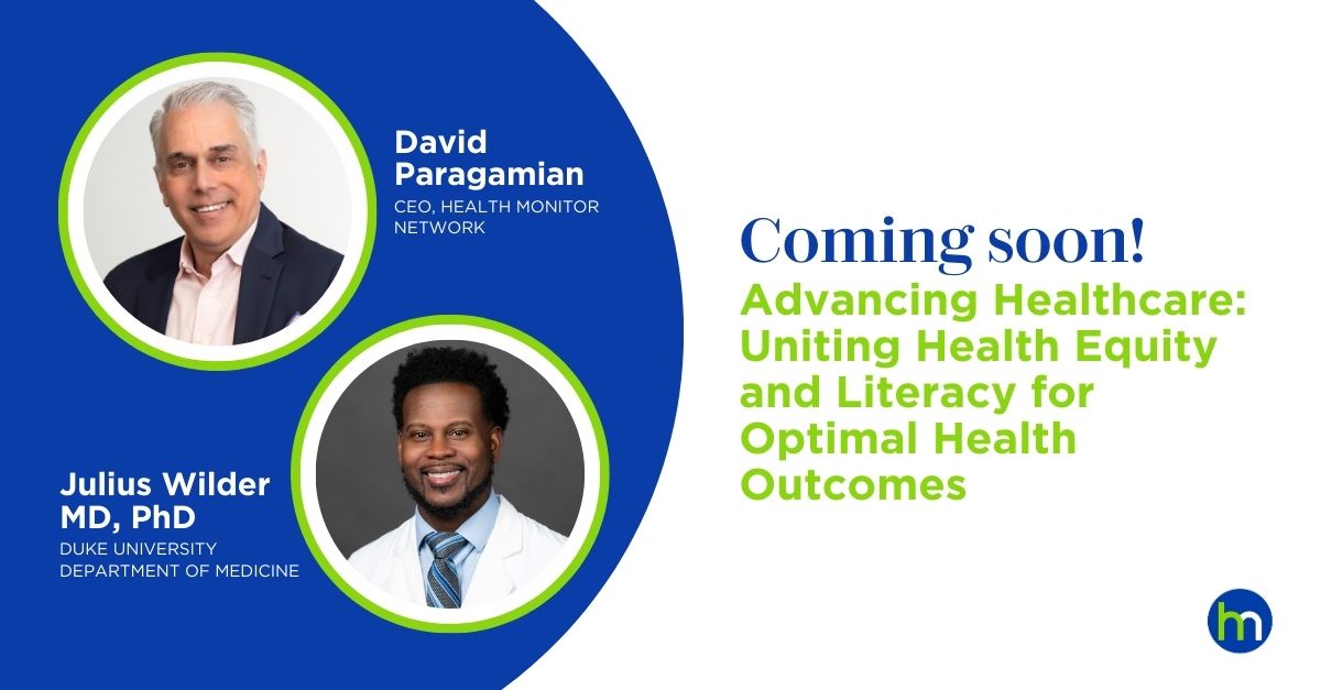 Exciting Update! Our team is thrilled to be with @Julius__Wilder, MD, PhD, from Duke University's Department of Medicine. He is leading a first-of-its-kind Health Equity Patient Education Study funded by Health Monitor. Read more about the study here: rb.gy/ht70lt