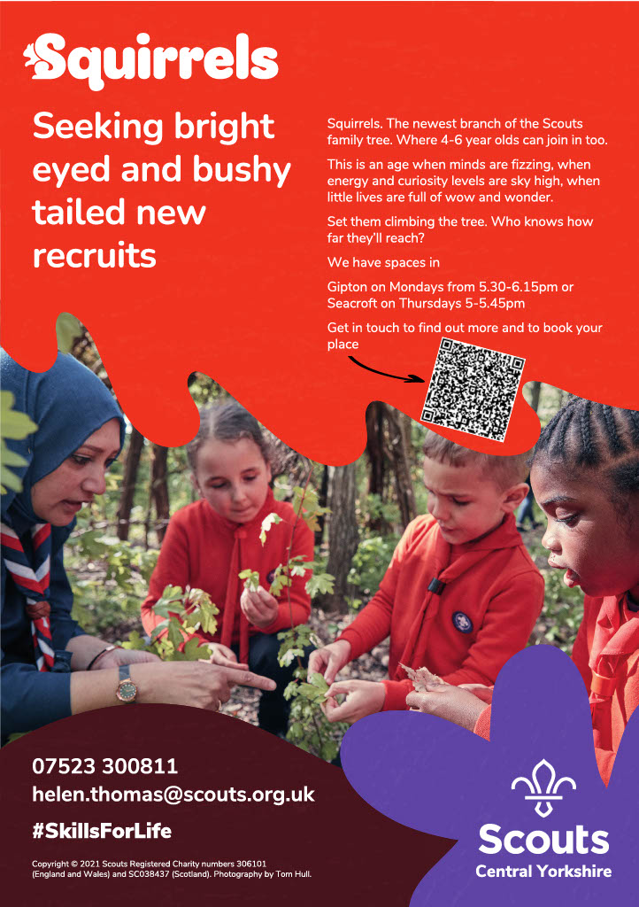 We have places for #Squirrel #Scouts at #Gipton and #Seacroft. Contact me for details or register your child at onlinescoutmanager.co.uk/waiting-list/e… @LeedsYouthVoice @Child_Leedsg @GIPSIL_Leeds @LeedsDads @SCOT02939410 #fun #adventure #outdoors #friends