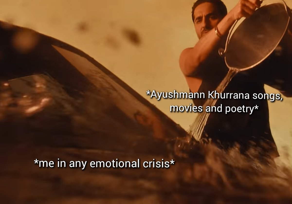 When life gives you tears, use them to rinse your (s)cars! Like @ayushmannk does in #AkhDaTaara 💫
Cleaning cars is banned in my water crisis-struck city atm, so I turned my tears of obsession with this song into a meme😭👍