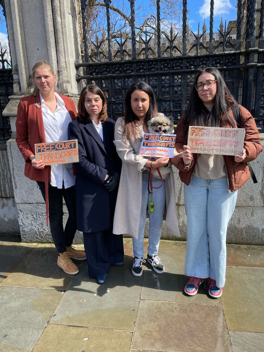 Very powerful to welcome @juterlizzi, @charlottschreu and other @OpenJustice4All campaigners to Parliament today to reiterate our call for action to reduce court transcript costs. Nobody should be charged thousands for the transcript of the trial in which they were the victim.