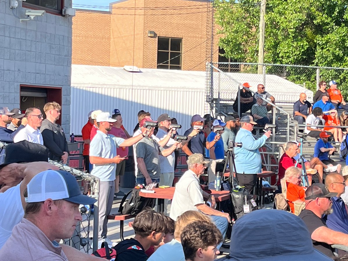 If you want to know why pitcher arms are breaking down, perhaps this picture of *just a few of the scouts* at my son’s varsity high school game last night might explain it. We’re training kids, whose bodies are still developing, to throw bullets to go to college. @BenLindbergh