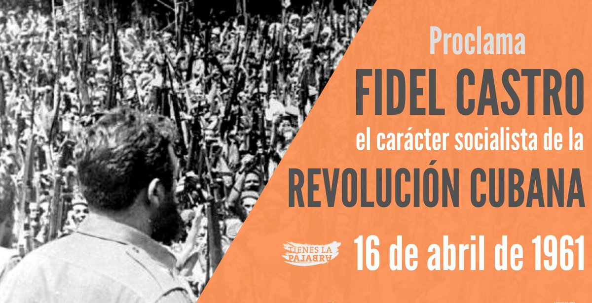 Recordamos el 63 aniversario de la proclamación del carácter socialista de la Revolución Cubana🇨🇺 por nuestro Comandante en Jefe #FidelCastro en el entierro de las víctimas de los bombardeos del 15 de abril de 1961. #CubaViveEnSuHistoria #SomosContinuidad
