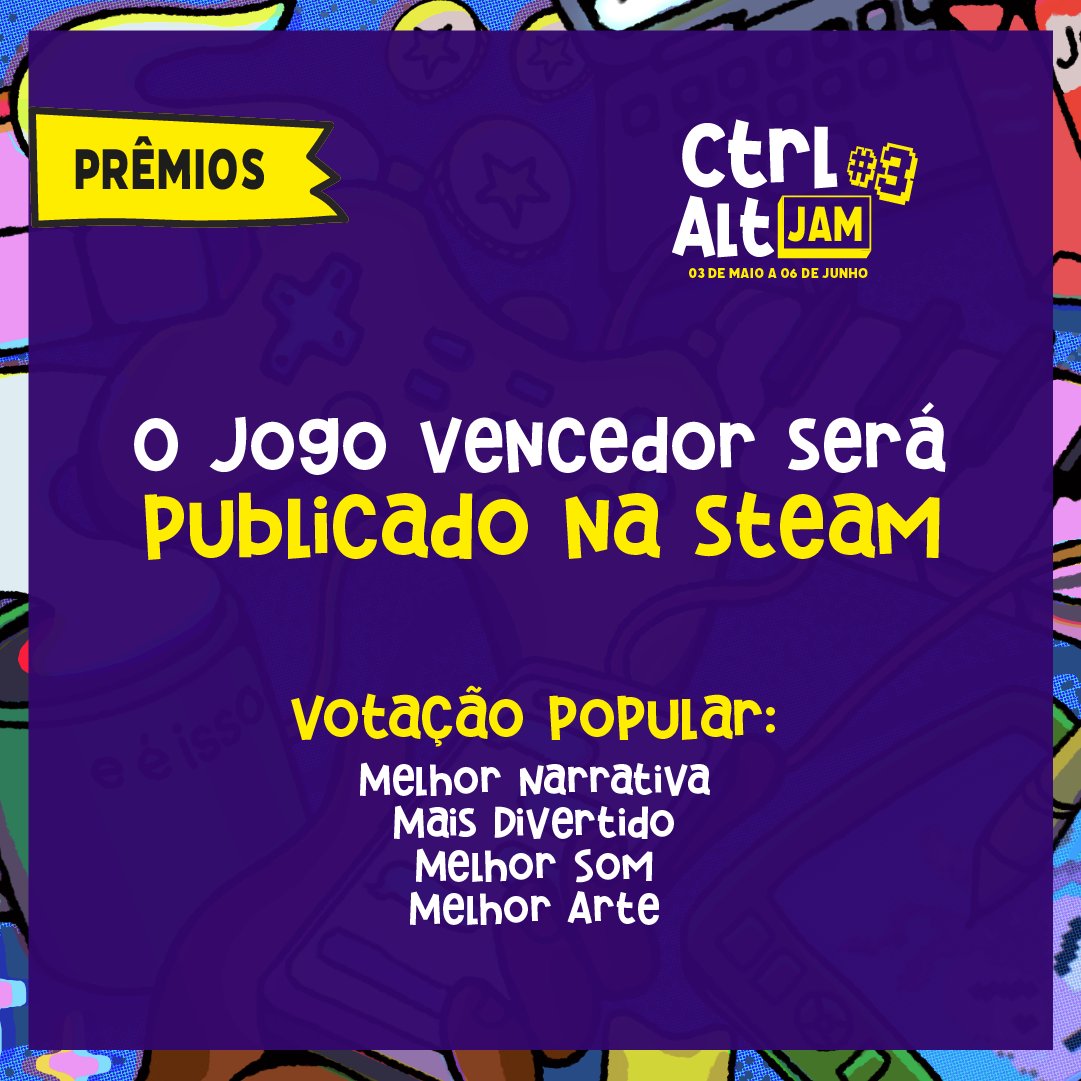 ctrlaltjam's tweet photo. Seguimos com os planos de toda CTRL ALT JAM: o jogo vencedor será publicado na Steam!
Inscreva-se: https://t.co/5ejEBsotue
#ctrlaltjam #gamedevelopment #indiegames https://t.co/1Q41JL9fG6