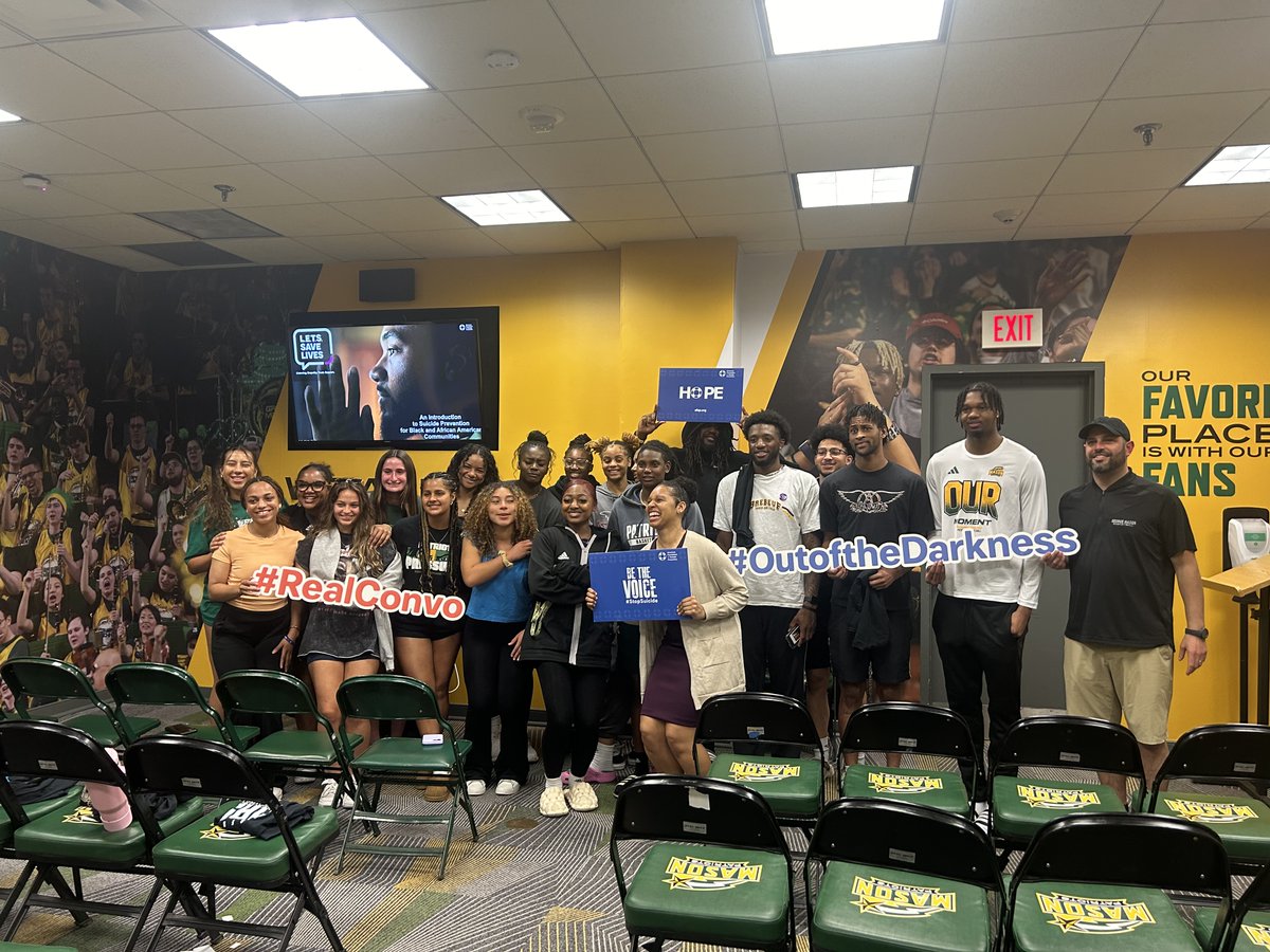 Mason Athletics supports BIPOC student-athlete mental health and well-being with “American Foundation for Suicide Prevention” @AFSP & George Mason CAPS @Caps_gmu @Masonathletics #SuicidePrevention #MasonNation #Outofdarkness