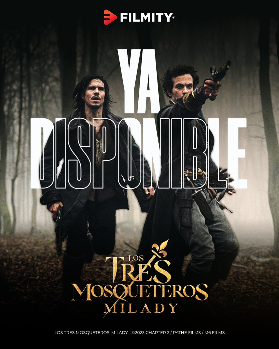 filmity_latam's tweet photo. ¡Uno para todos y todos para uno! ⚔️🤺
¡Los tres mosqueteros: Milady ya está disponible en Filmity!
👉🏻https://t.co/Wia3Izptxs
#EvaGreen #LosTresMosqueteros #Cine #Milady #Cine #Filmity #EstrenosDeCine #Peliculas #Movies #Cinema #FYP #ParaTi https://t.co/ZBVJSoKEFx