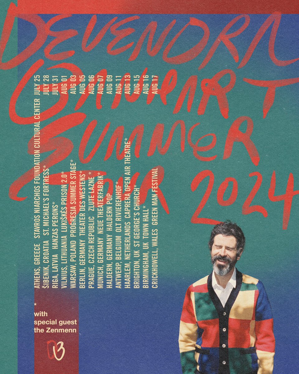 Europa En Verano!!!! We are coming over to play some veryyyyy special outdoor theaters and castles and festivals more. And with the most incredible special guests - The Zenmenn!!!!!! Can you believe it ??? It’s going to be a special summer. Pass it on. devendrabanhart.com