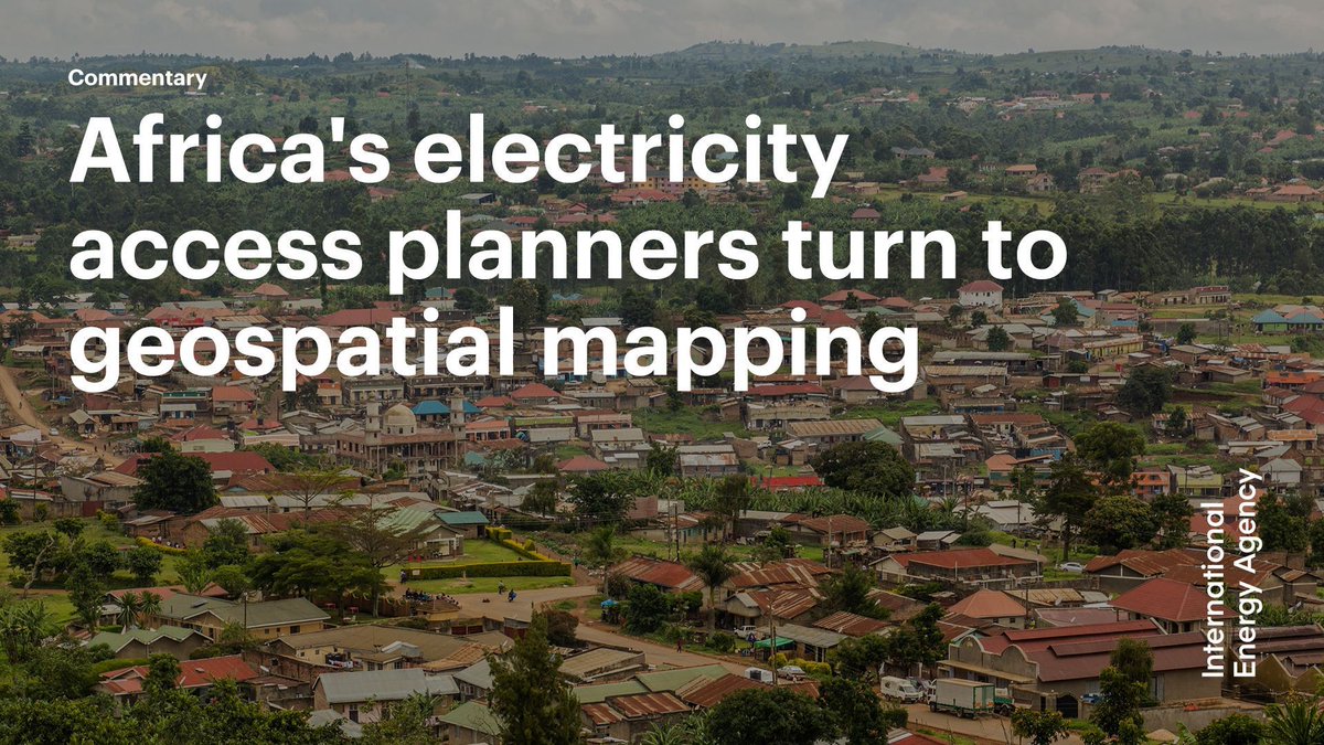 🗣 “Most regions with an electricity access deficit still lack data from utilities on which buildings & communities are electrified” Our recent commentary highlights how geospatial mapping tools can reduce the burden of energy access planning in Africa 👉 iea.li/3vVQJ55