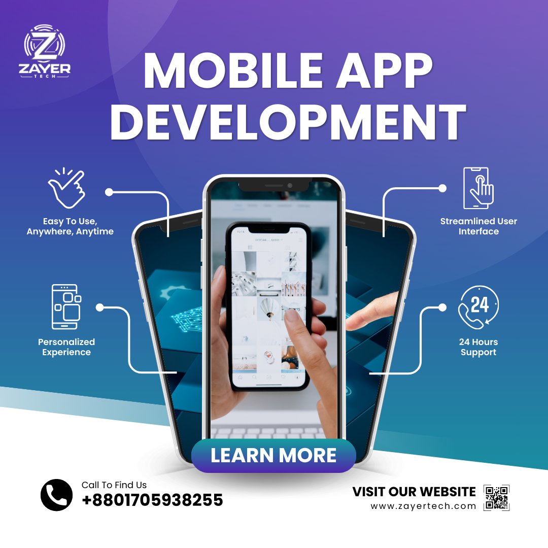 ZayerTech's tweet image. &quot;📱 Unlock the potential of your business with Zayer Tech! 💼 Our expert team specializes in cutting-edge mobile app development, delivering sleek, user-friendly solutions tailored to your needs. From concept to launch, we&apos;ve got you covered! #MobileAppDevelopment #ZayerTech