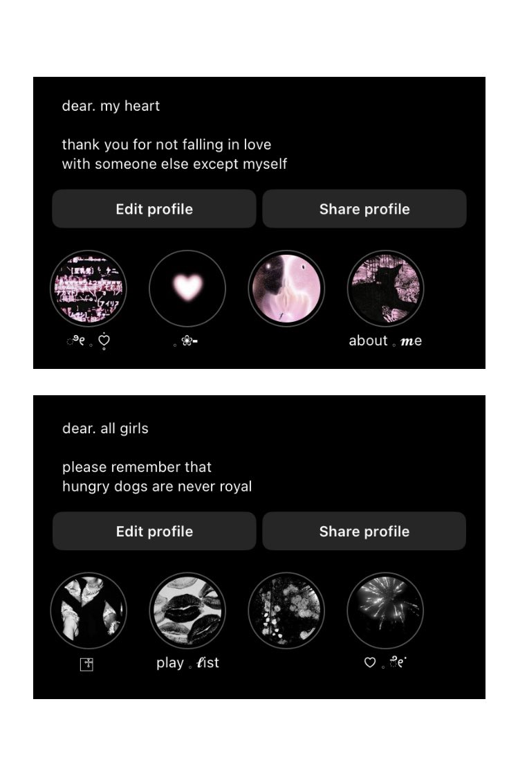 ⠀
⠀⠀⠀⠀⠀⠀⠀⠀⠀      𓈒  pink🩷  &amp;̶  black🖤  𓈒

𓈒 ╺ 1 set (set form + header) , 3 baht
𓈒 ╺ 2 set or all , 5 baht
𓈒 ╺ if you buy all get “free” form bio and highlight ig 2 set (last pic)
𓈒 ╺ mt 1 (pink) , 2 (black) or all
𓈒 ╺ can mention until i close