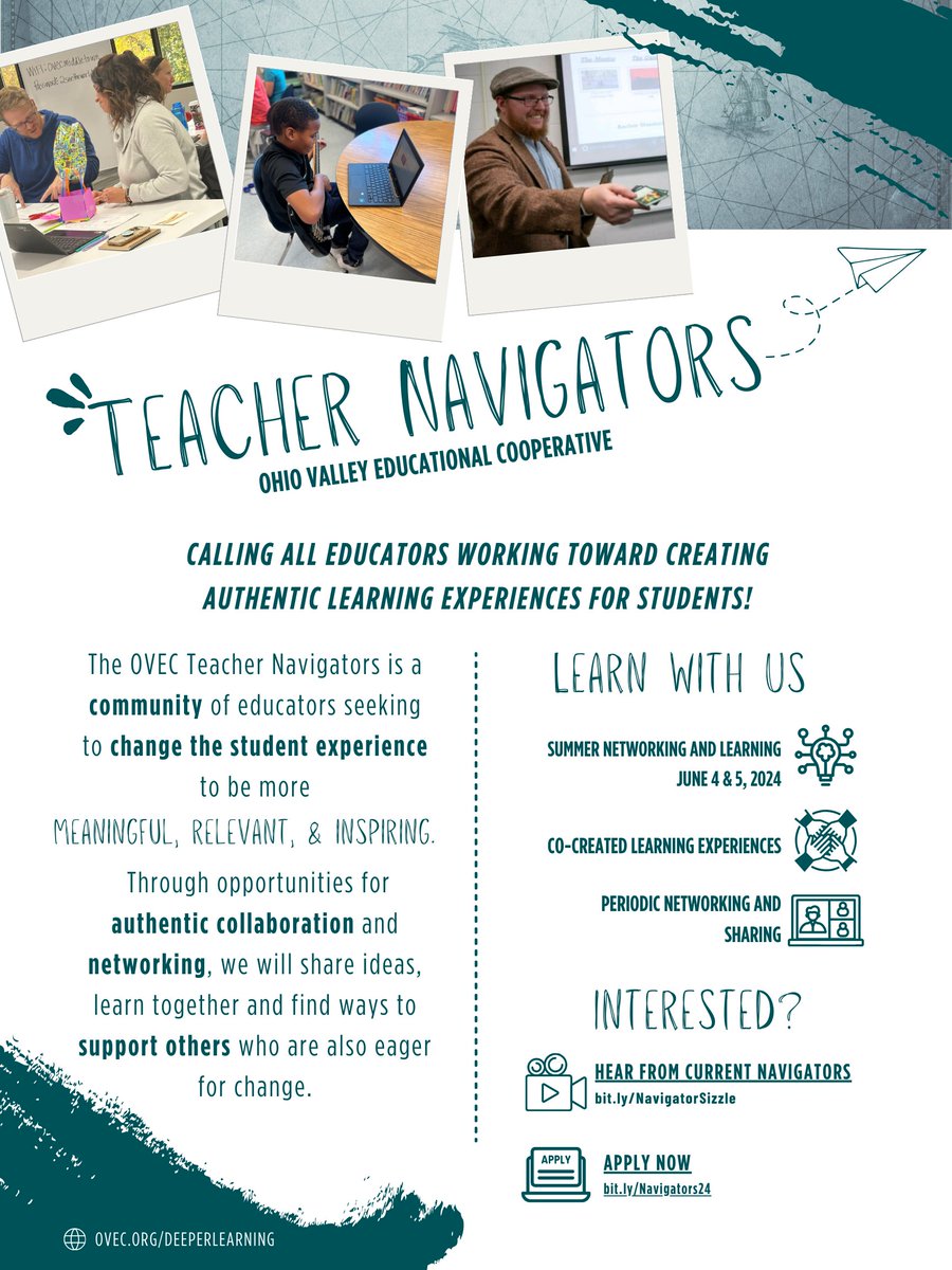 We can't wait to welcome another cohort of @OVECkyed Teacher Navigators! Applications are open through April 30! Learn more at bit.ly/Navigators24-25