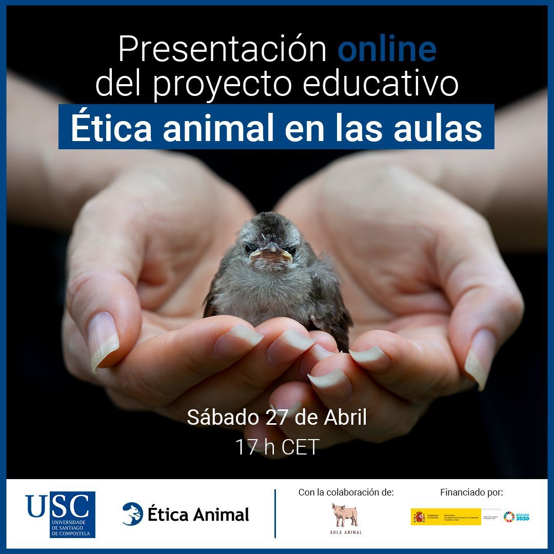 ¡Taller online gratuito de presentación del proyecto educativo Ética animal en las aulas! Será el próximo sábado 27 de abril, a las 17 horas CET. No es necesario ser docente para poder participar. Inscríbete aquí y recibe las claves de acceso: buff.ly/43uSOBa