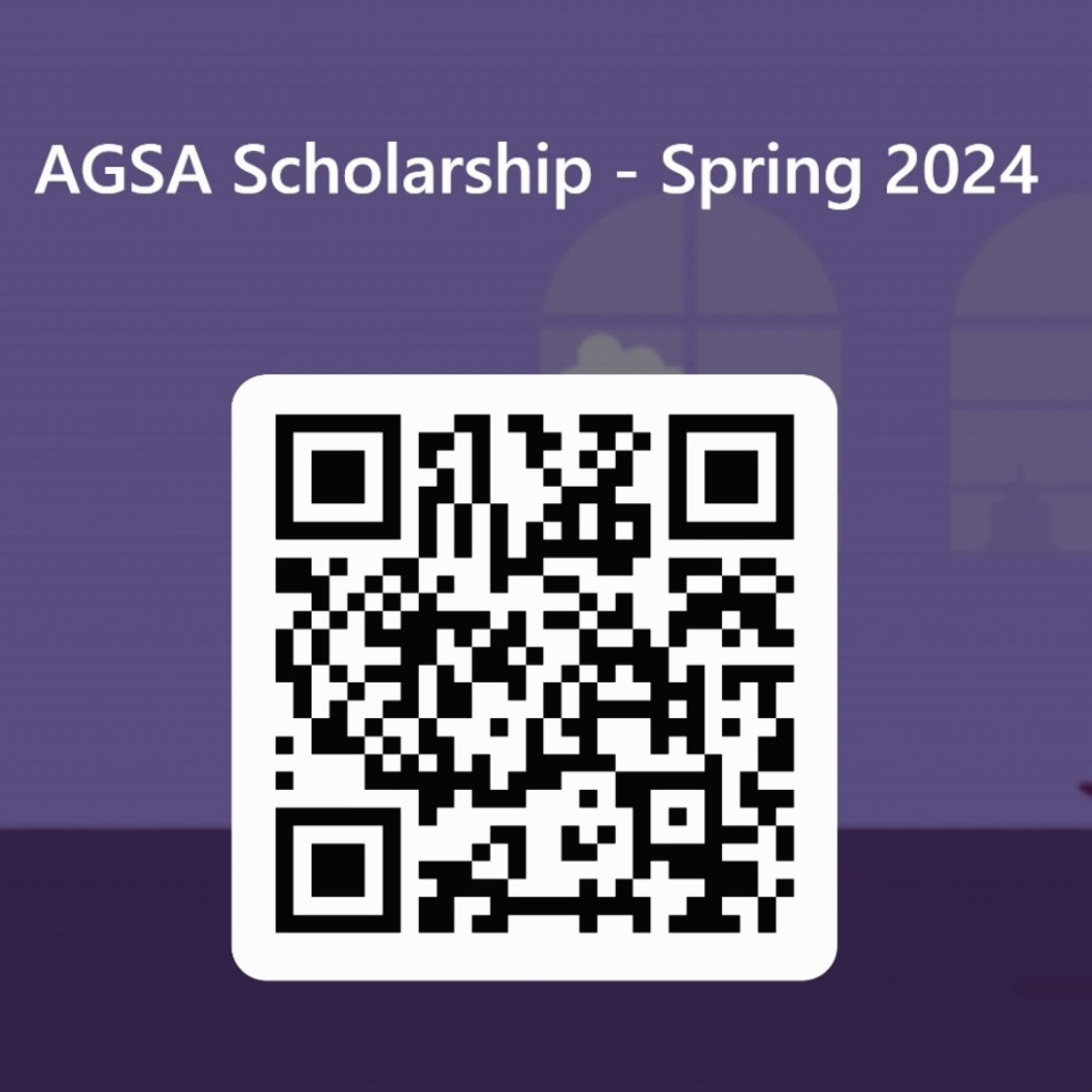 ❗Dear AGSA Members,

It is with great pleasure that the AGSA announces our Spring 2024 AGSA Club Scholarships. Scan the QR code for applying.