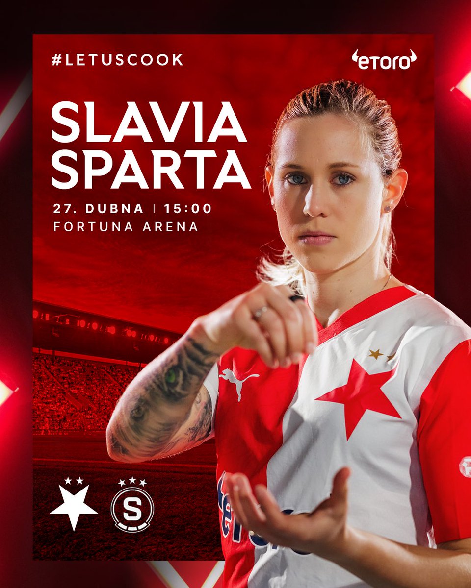 #LetUsCook další výhru v derby 👩‍🍳 V nedělním pohárovém derby zvítězily @SlaviaZeny nad odvěkými rivalkami 4:0 a už se chystají na další velkou bitvu, tentokrát ve Fortuna Areně o ligový titul. Přijďte do Edenu na ženské derby 👉 bit.ly/LetUsCookDerby