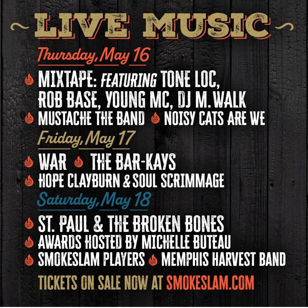 Join me in Memphis at the @SmokeSlamBBQ festival where I’ll be doing live fire cooking demos and a book signing. @BBQNewsMagazine @NBBQA @thesmokesheet @BaseballandBBQ @PitLifeBBQ1 @Rendezvous_Ribs