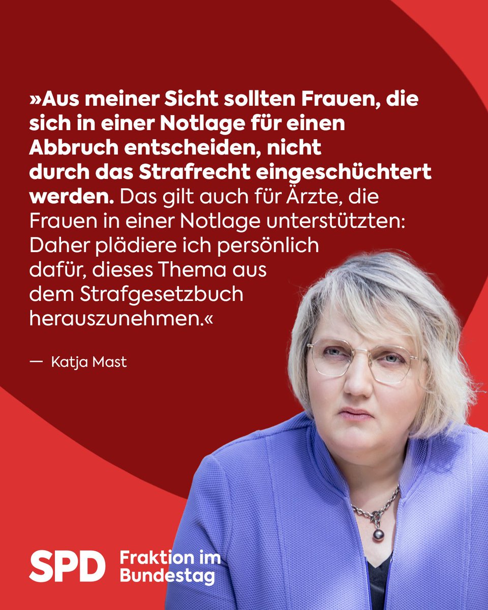 'Es ist unsere gemeinsame Verantwortung, Lösungen zu finden, die dem Wohl aller Betroffenen gerecht werden und die Integrität des menschlichen Lebens respektieren!' Danke für Dein klares Statement, @KatjaMast.