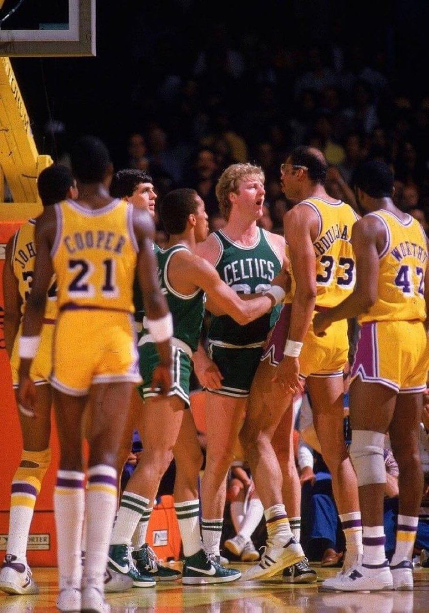 Soon everyone in this picture will be in the @Hoophall This is what made the Lakers Celtics rivalry so special. #nba80s