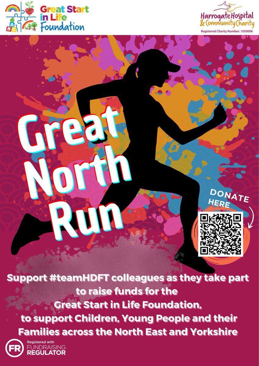 Colleagues from HDFT will be taking part in this year’s Great North Run, on Sunday 8 September, to raise funds for the Great Start in Life Foundation, to support Children, Young People and their Families #GSILdoGNR🏃‍♀️ Support them by donating here: hhcc.co.uk/hhcc-post/grea…