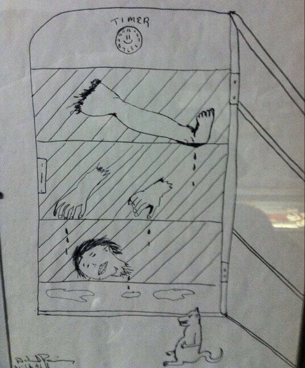Serial killer Richard Ramirez's drawing of Jeffrey Dahmer's fridge.