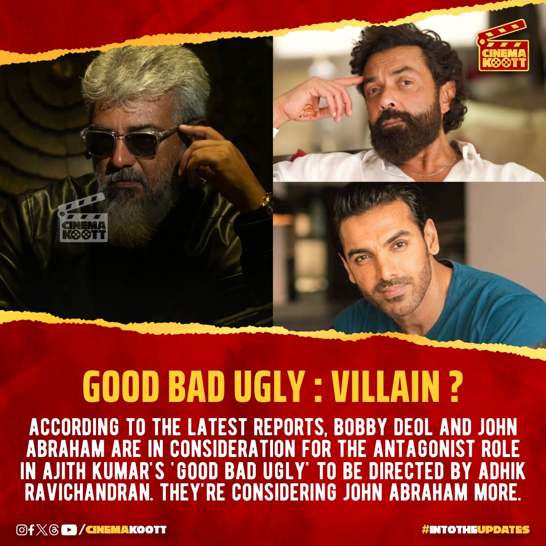 Good Bad Ugly : Villain ?

#GoodBadUgly #AjithKumar #AdhikRavichandran #BobbyDeol #JohnAbraham 

_
#intotheupdates #cinemakoott